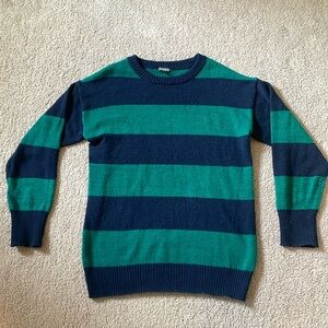 Wild Fable Navy and Green Stripped Sweater